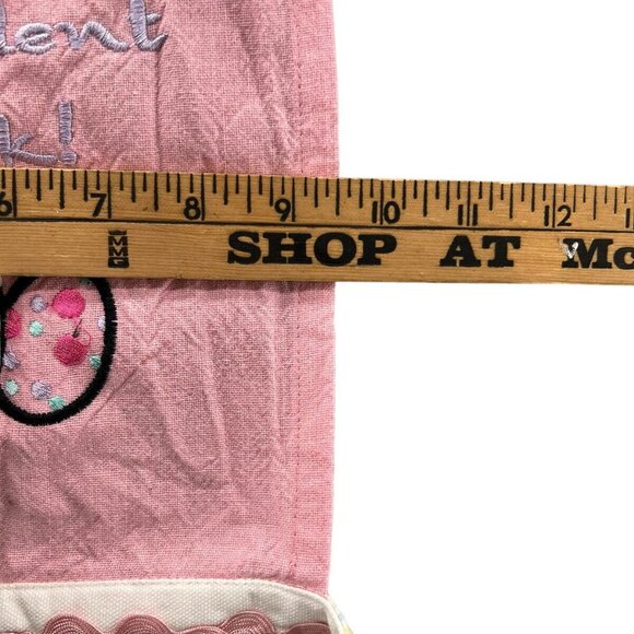 Adult / Teen Apron Easter Eggcellent Cook Pink White Stripe EUC - Picture 12 of 14